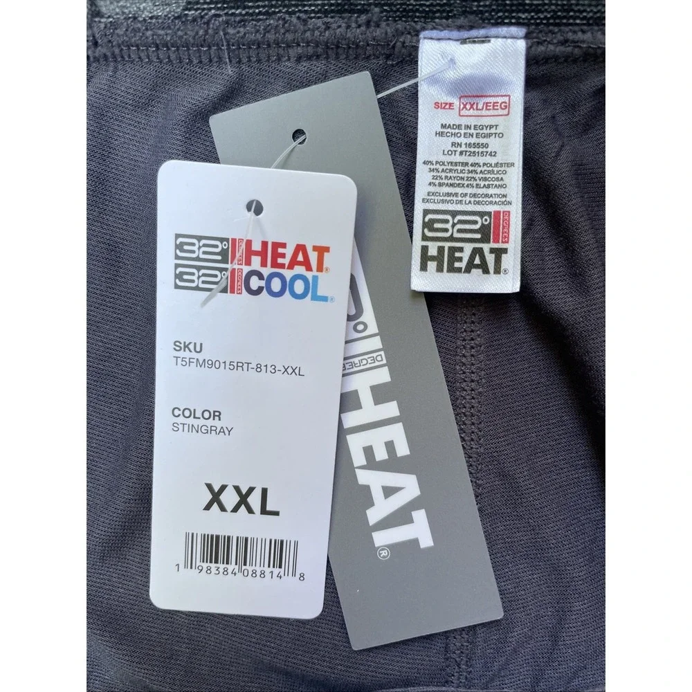 32 Degrees Heat Thermal Base Layer Pants Mens XXL Gray Long Johns Performance
